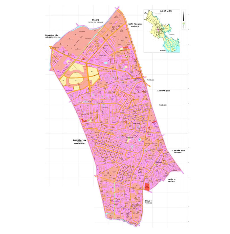 Vị trí địa lý quận Tân Phú, TP Hồ Chí Minh