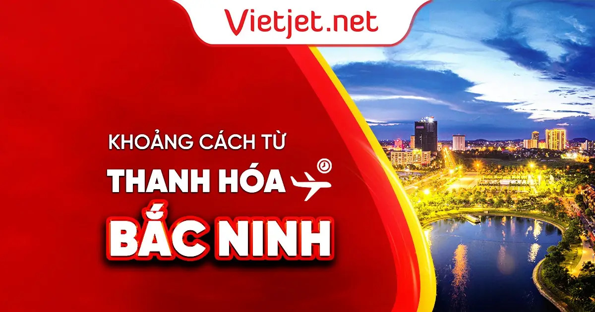 Bản đồ thể hiện khoảng cách từ Thanh Hóa đến Bắc Ninh qua các tuyến đường