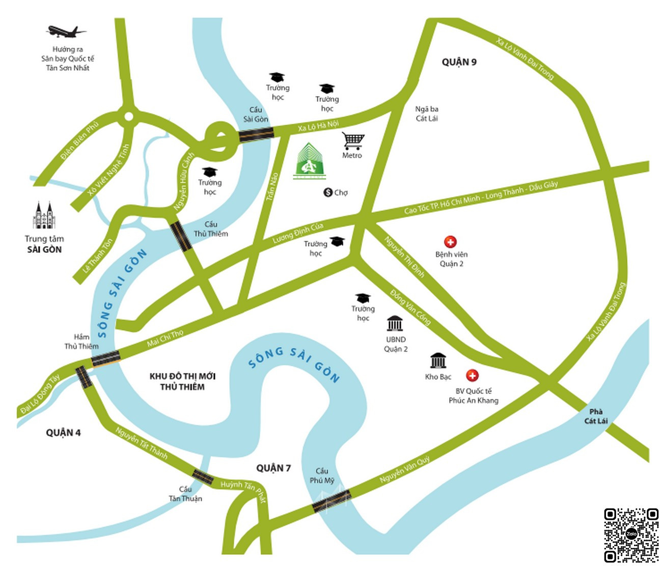 Bản đồ vị trí chung cư Bộ Công An Quận 2 địa chỉ