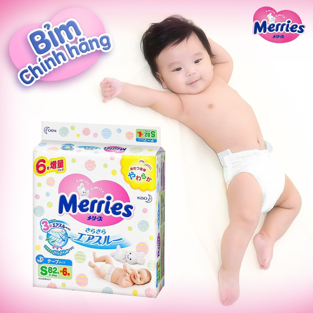 Bỉm Merries Nhật Bản mềm mại, thấm hút vượt trội