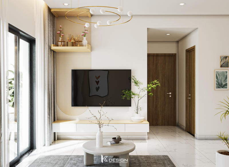 Bố trí bàn thờ treo tường chung cư đơn giản