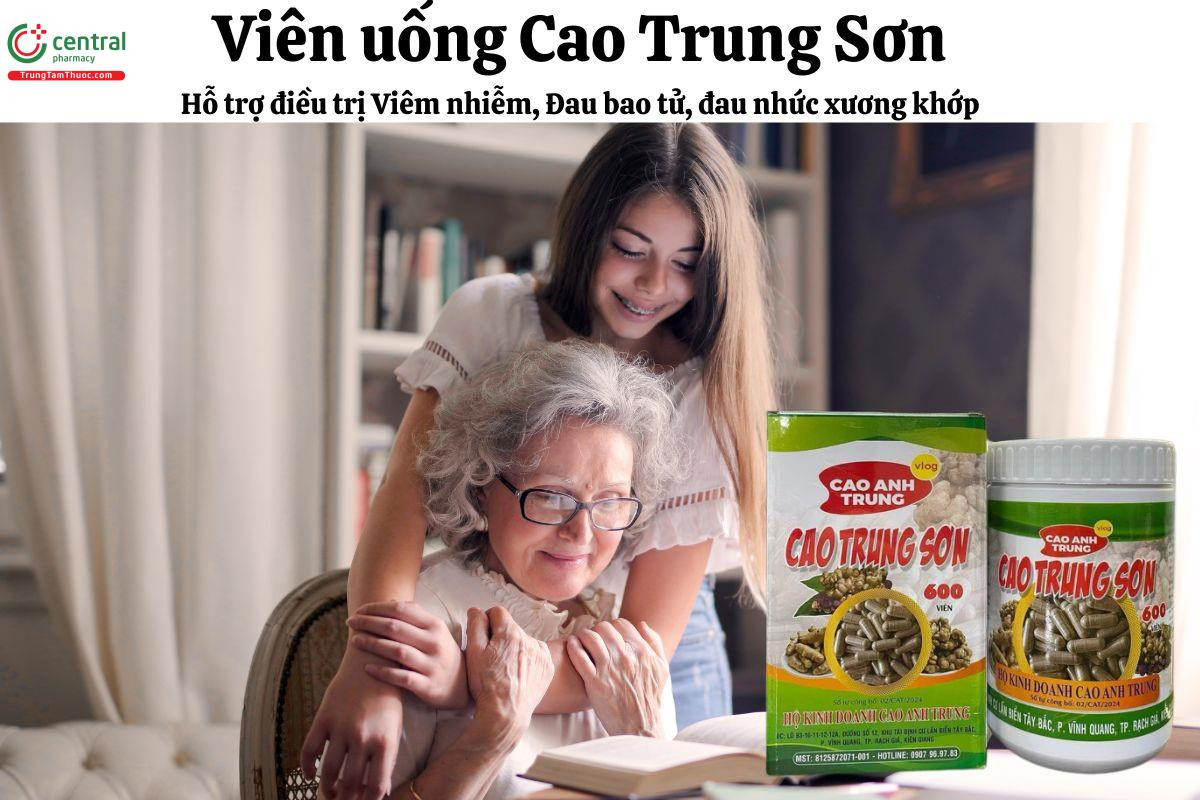 Hộp thuốc Cao Trung Sơn 600 viên, sản phẩm hỗ trợ xương khớp và tiêu hóa