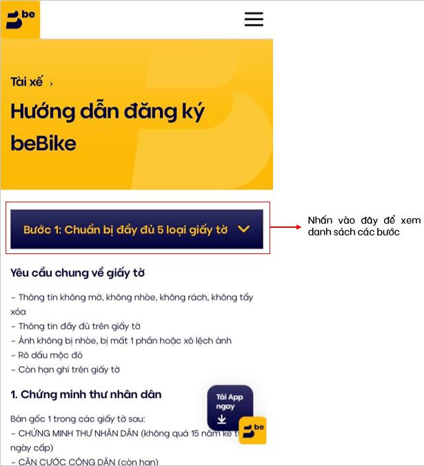 Hướng dẫn xem tiếp bước 2 trên điện thoại (Bước 1)