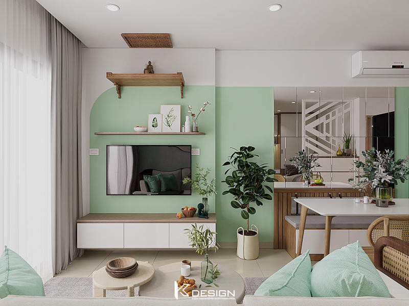 Kệ tivi thiết kế đơn giản làm từ chất liệu gỗ công nghiệp cho chung cư hiện đại