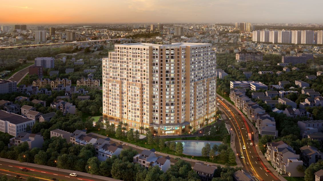 Phối cảnh tổng thể chung cư T&T Vĩnh Hưng từ trên cao