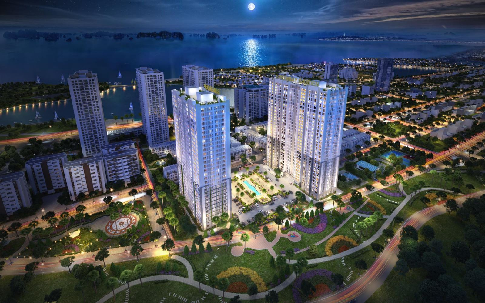 Phối cảnh tổng thể của chung cư Green Bay Garden view vịnh Hạ Long