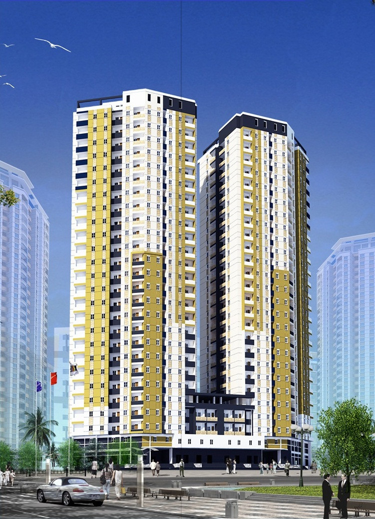 Phối cảnh tổng thể dự án chung cư CT1 Thạch Bàn Long Biên