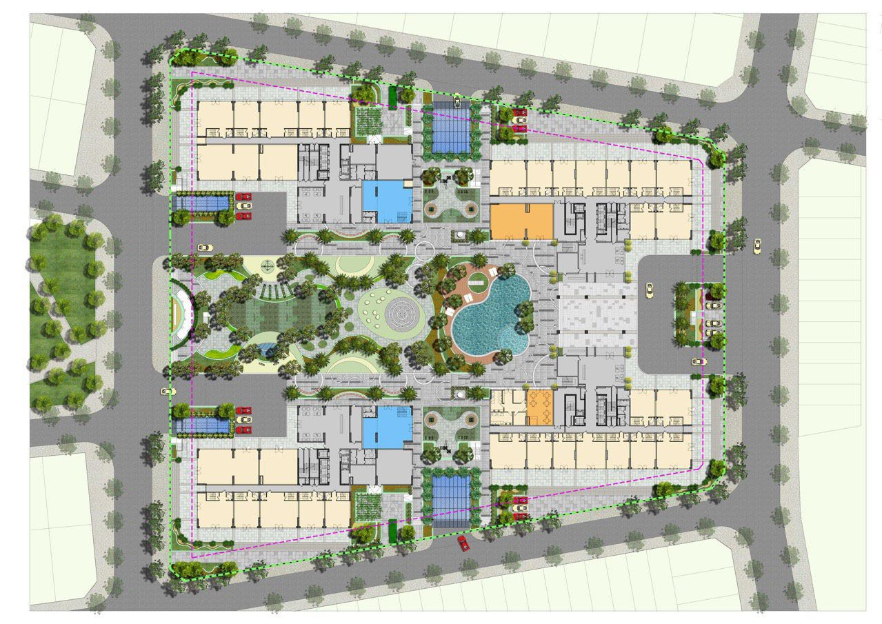 Sơ đồ mặt bằng tổng thể các tòa căn hộ An Bình HomeLand Geleximco