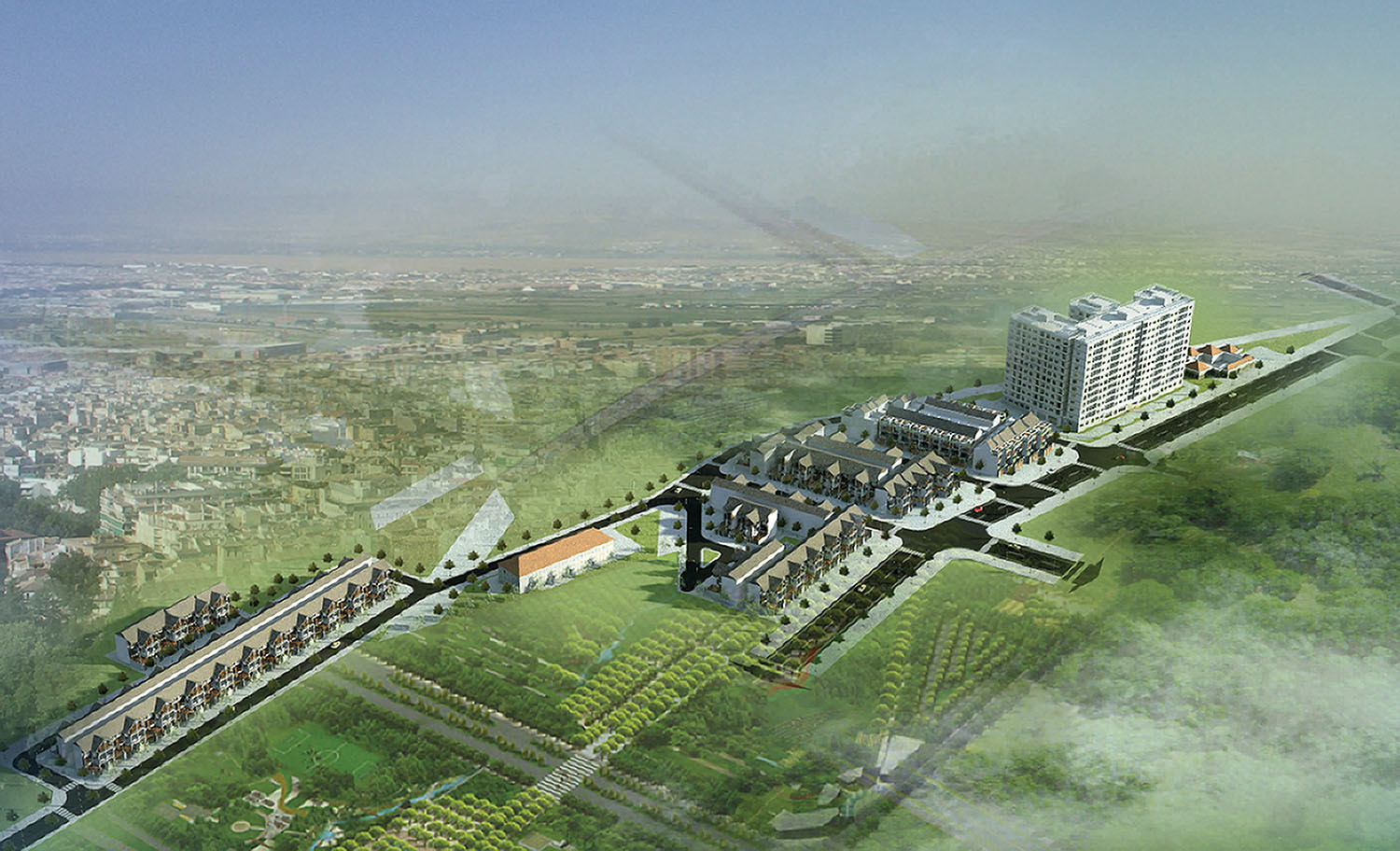 Toàn cảnh khu chung cư Bình Trị Đông B với không gian xanh và quy hoạch hiện đại tại Bình Tân