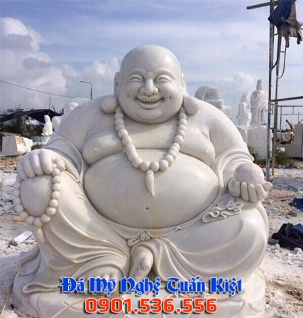 Tượng Phật Di Lặc Ngũ Phúc bằng đá cười hoan hỉ cùng trẻ thơ biểu tượng hạnh phúc