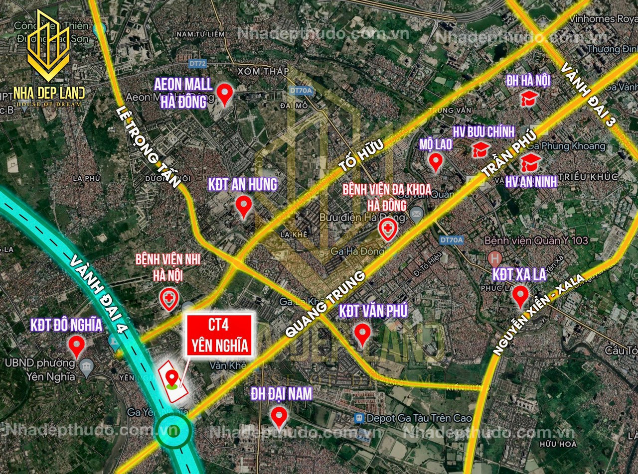Vị trí chiến lược của chung cư CT4 Yên Nghĩa