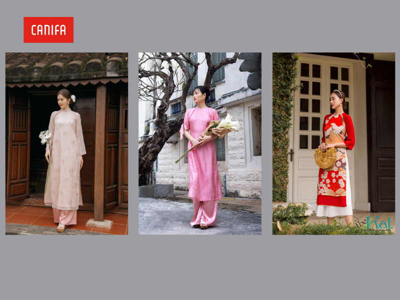 Áo dài The Kat House thiết kế kiểu dáng sành điệu, đậm chất truyền thống, là lựa chọn đẹp khi mua áo dài may sẵn ở TPHCM