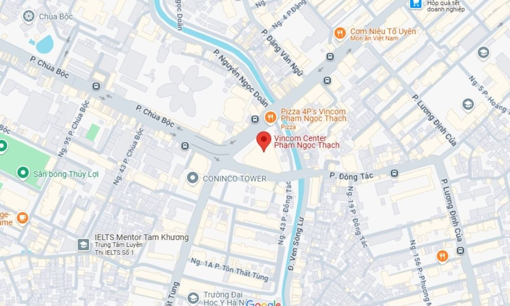 Bản đồ chỉ dẫn địa điểm Vincom Phạm Ngọc Thạch ở đâu tại Hà Nội
