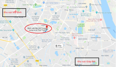 Bản đồ chỉ đường đến Bệnh viện Nội tiết Trung ương Cơ sở 1 trên đường Thái Thịnh
