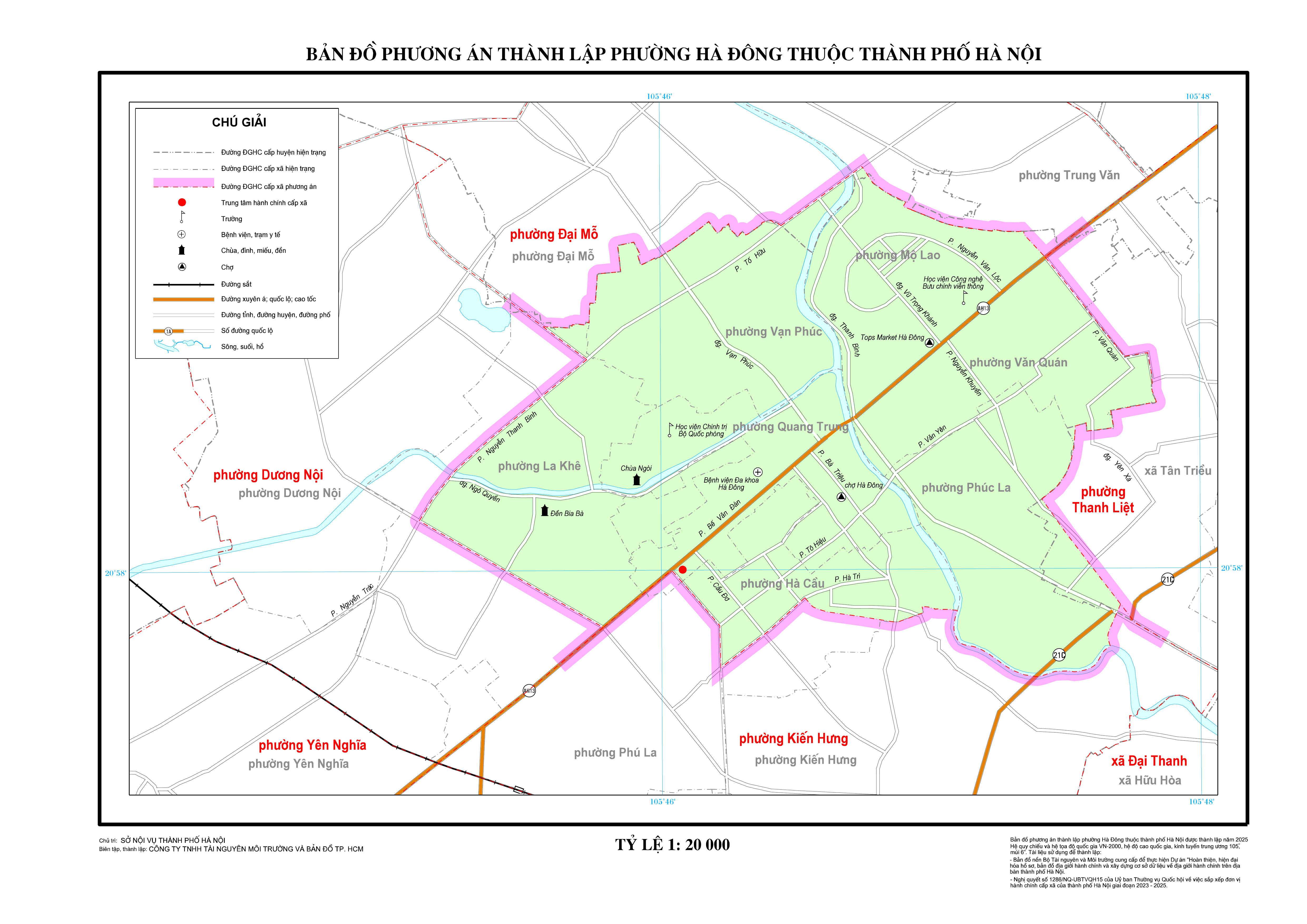 Bản đồ hành chính minh họa vị trí phường Hà Đông thuộc thành phố Hà Nội, làm rõ khu vực Hà Đông là ở đâu