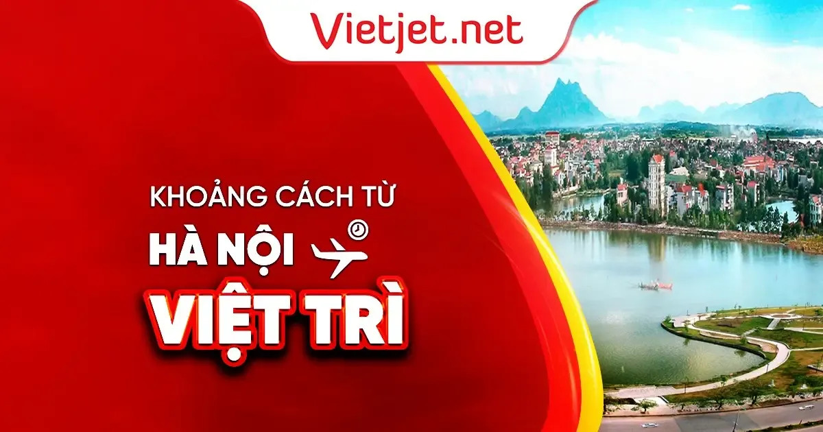 Bản đồ hiển thị khoảng cách Hà Nội Việt Trì và tuyến đường chính