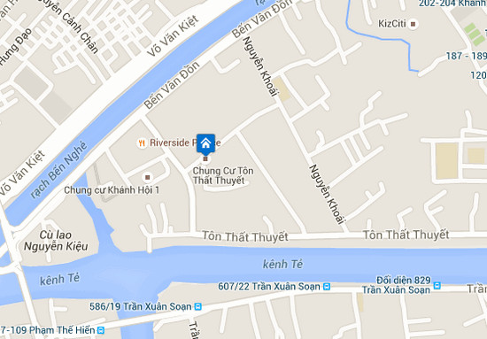 Bản đồ vị trí chiến lược của chung cư Tôn Thất Thuyết Quận 4