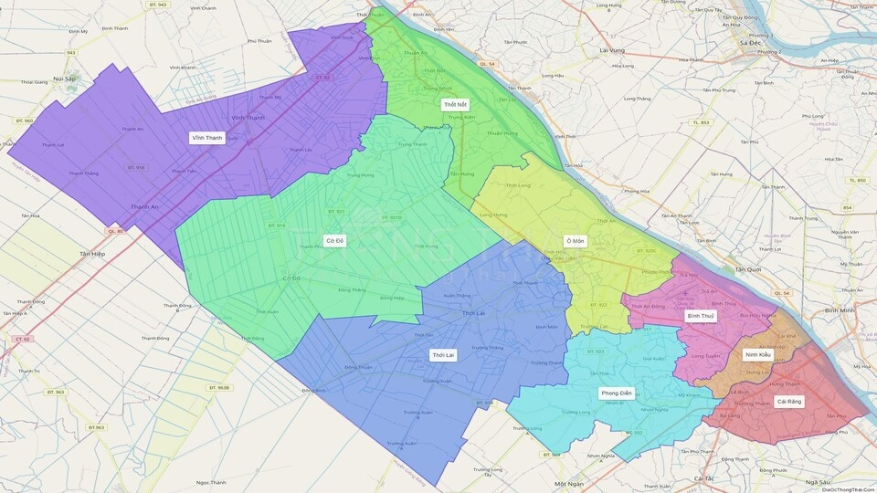 Bản đồ vị trí địa lý của Cần Thơ, nơi có 65 biển số ở đâu