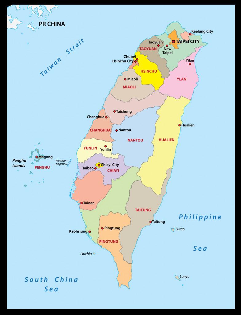 Bản đồ vị trí địa lý của Cao Hùng tại miền Nam Đài Loan