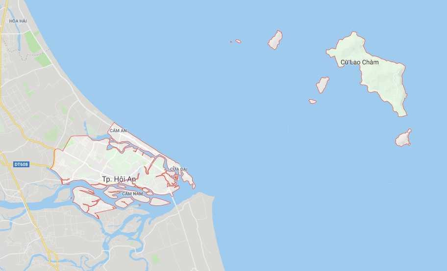 Bản đồ vị trí địa lý của Phố cổ Hội An ở đâu tỉnh Quảng Nam