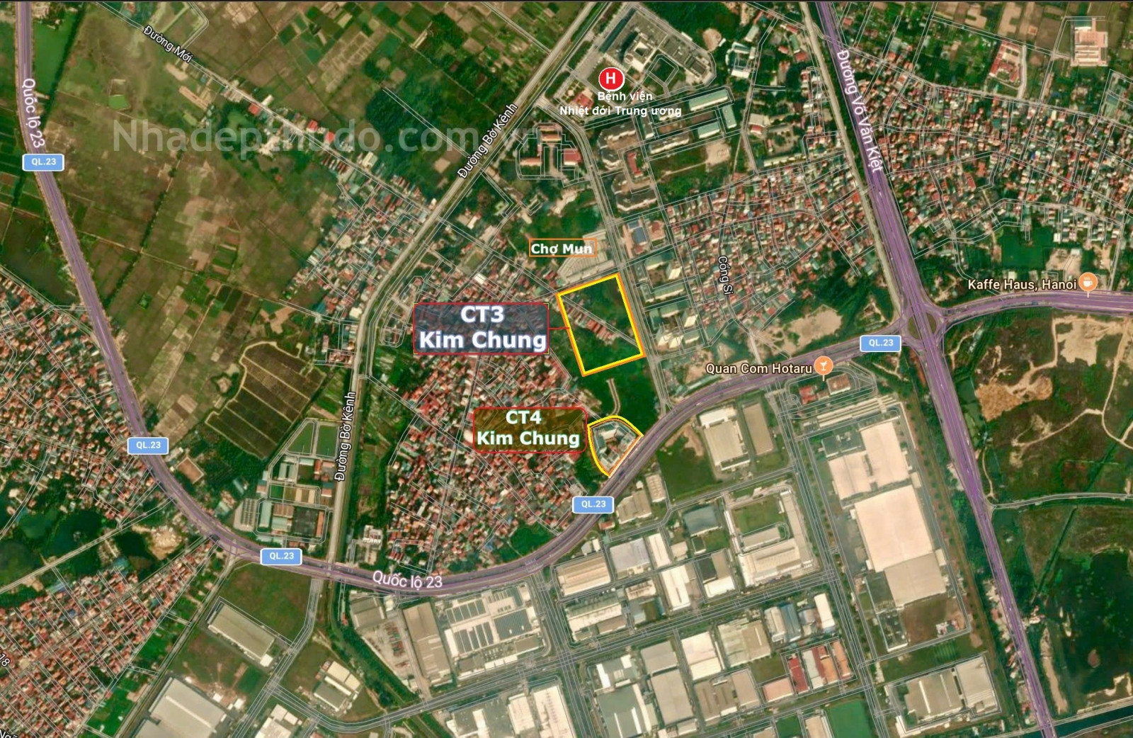 Bản đồ vị trí dự án chung cư Kim Chung Đông Anh