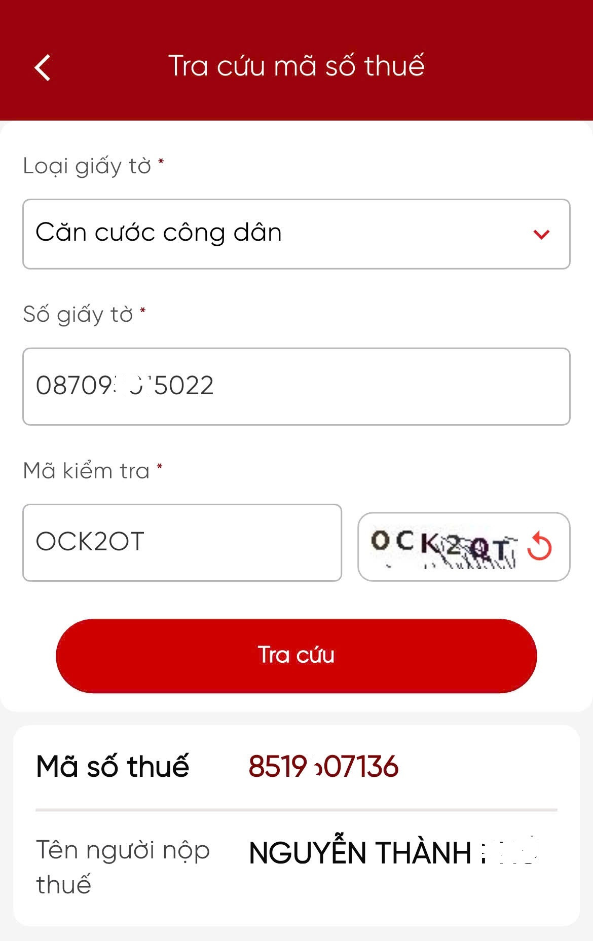 Cách tra cứu mã số thuế cá nhân trên ứng dụng eTax Mobile