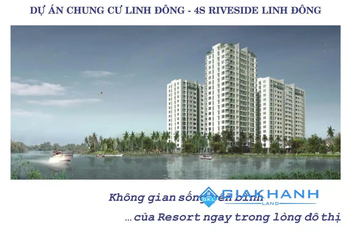 Cảnh quan xanh mát và kiến trúc hiện đại của dự án 4S Riverside Linh Đông