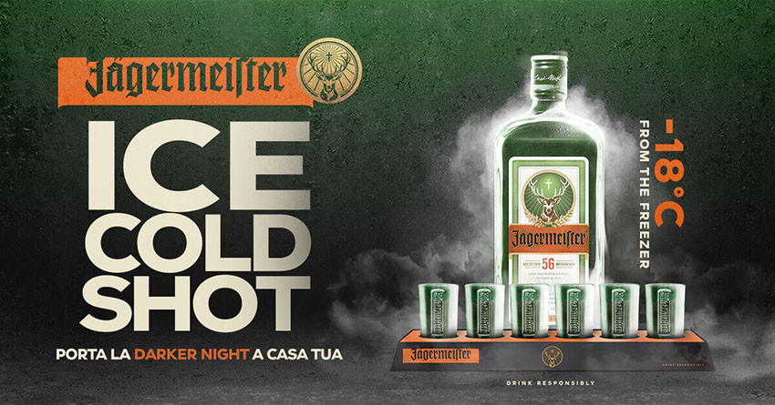 Chai rượu Jagermeister ướp lạnh sẵn sàng cho Ice Cold Shot