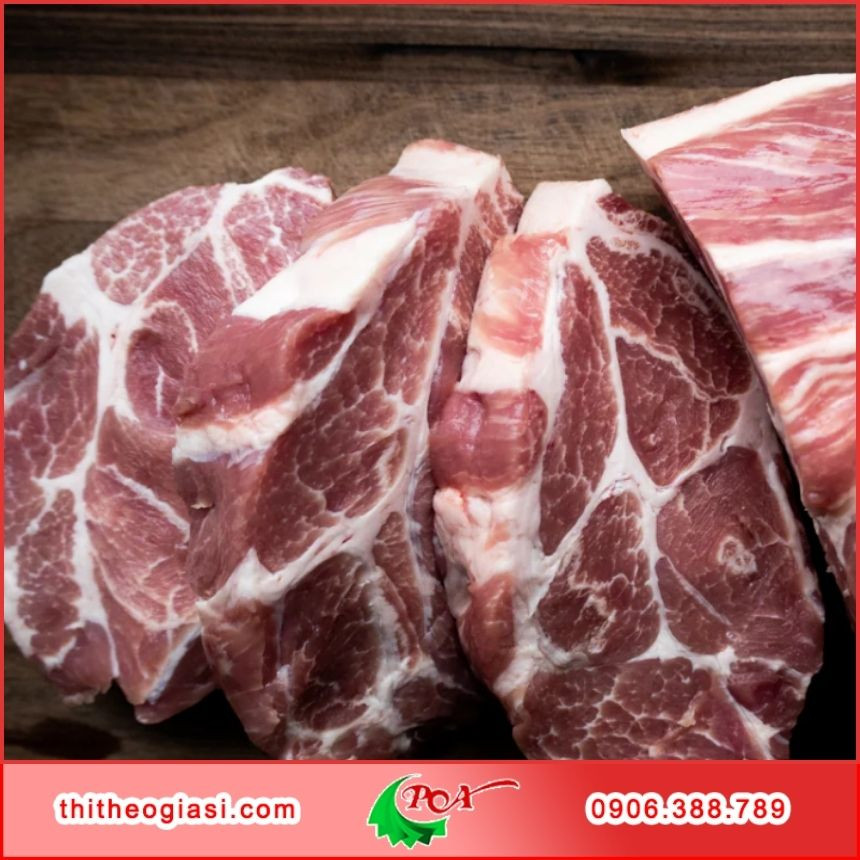 Đặc điểm miếng thịt nạc dăm tươi ngon, vân mỡ đẹp mắt