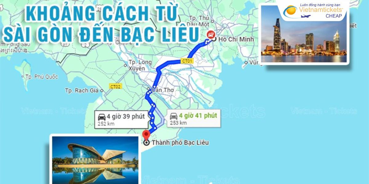 Đi taxi từ Bạc Liêu đến Cà Mau