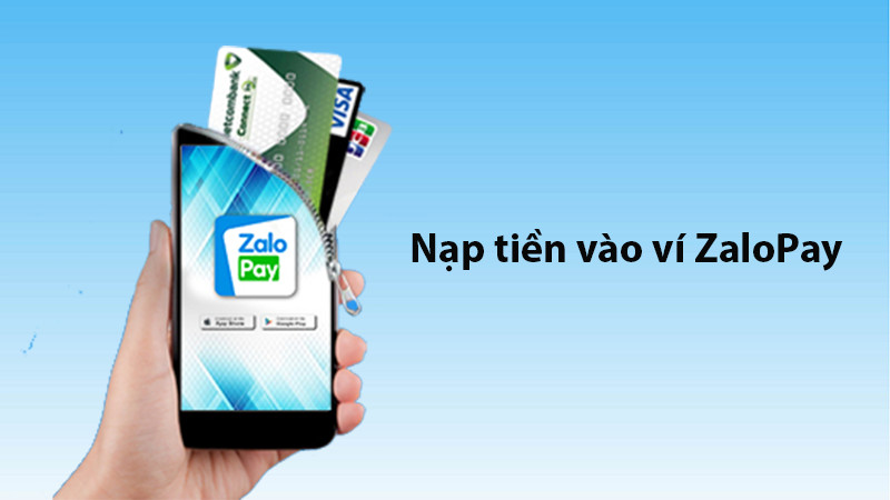 Giao diện chính ứng dụng ZaloPay, nơi bạn có thể nạp tiền vào ví