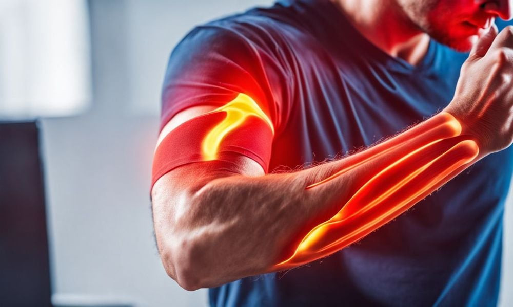 Hình ảnh minh họa tình trạng đau cẳng tay đa dạng ở mỗi người, thể hiện sự khó chịu tại vị trí cẳng tay.