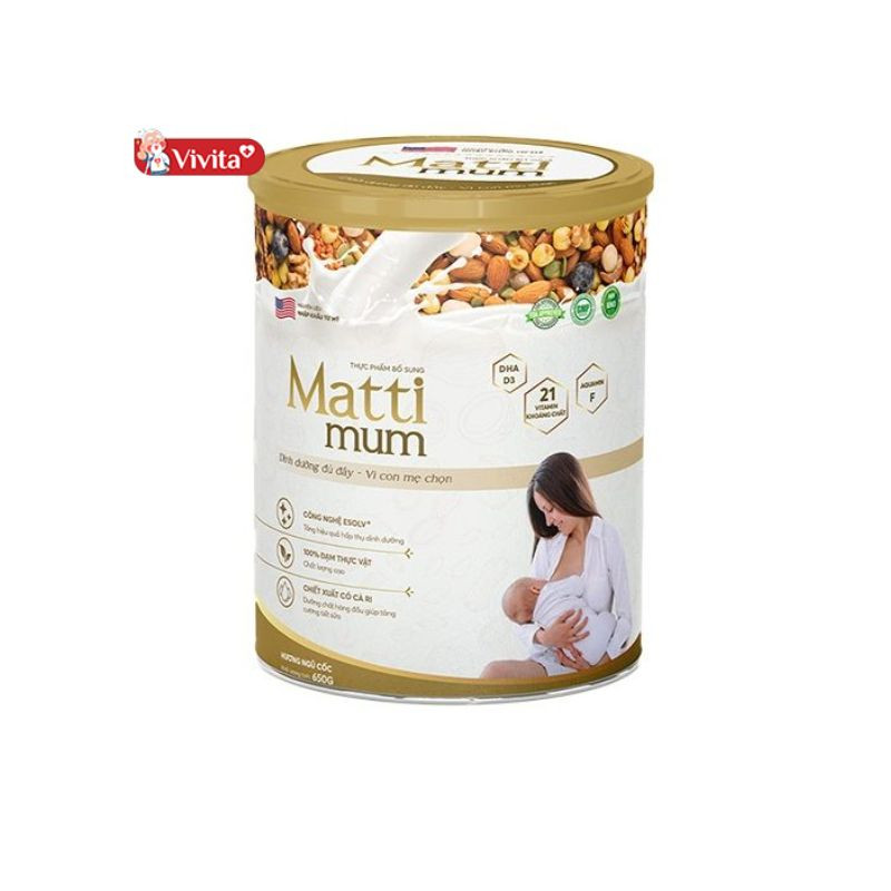 Hộp sữa Matti Mum với thông tin giá và các ưu đãi hấp dẫn, giúp người dùng biết Matti Mum mua ở đâu với mức giá hợp lý.