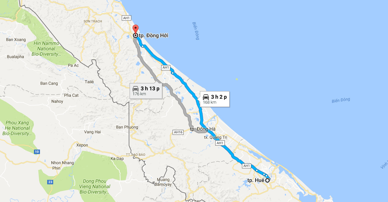 Khoảng cách từ Huế đến Quảng Bình chỉ tầm khoảng gần 200km, khá gần nên rất dễ dàng di chuyển