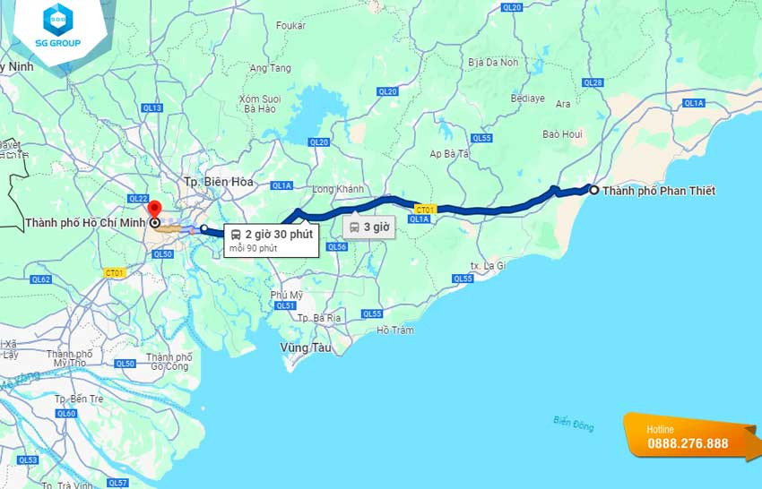 Khoảng cách từ Sài Gòn Đi Phan Thiết bao nhiêu km?