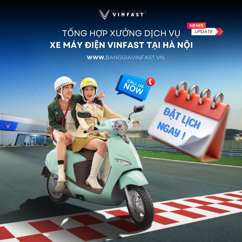 Kiểm tra xe máy điện Vinfast tại xưởng dịch vụ