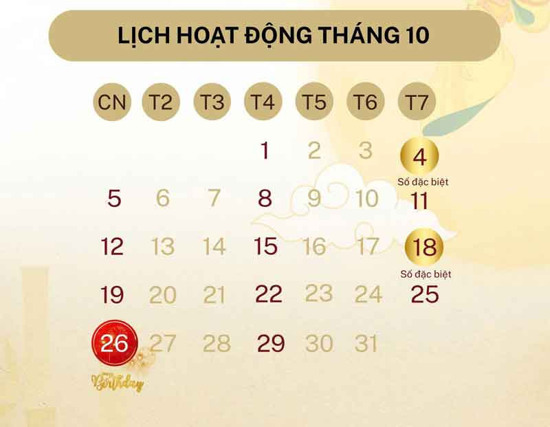 Lịch diễn tháng 10 năm 2025 của show Tinh Hoa Bắc Bộ tại Baara Land, cung cấp thông tin về các buổi biểu diễn và địa điểm.