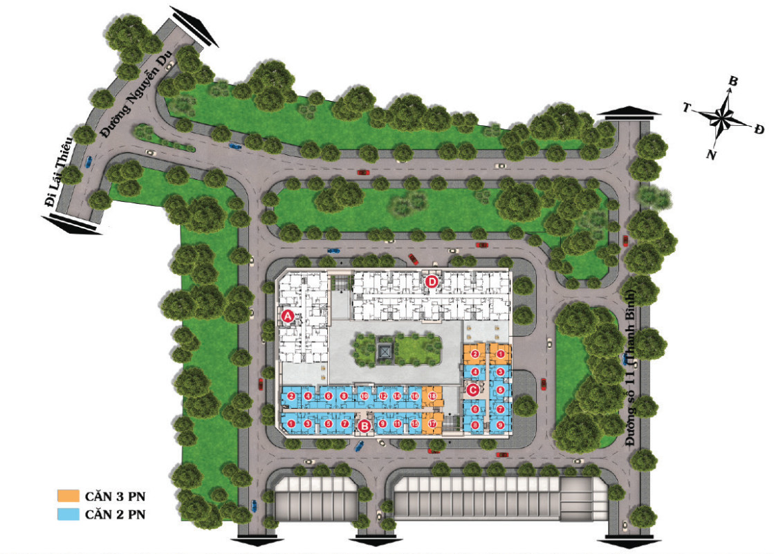 Mặt bằng tổng thể dự án chung cư Thanh Bình Thuận An với quy hoạch hiện đại