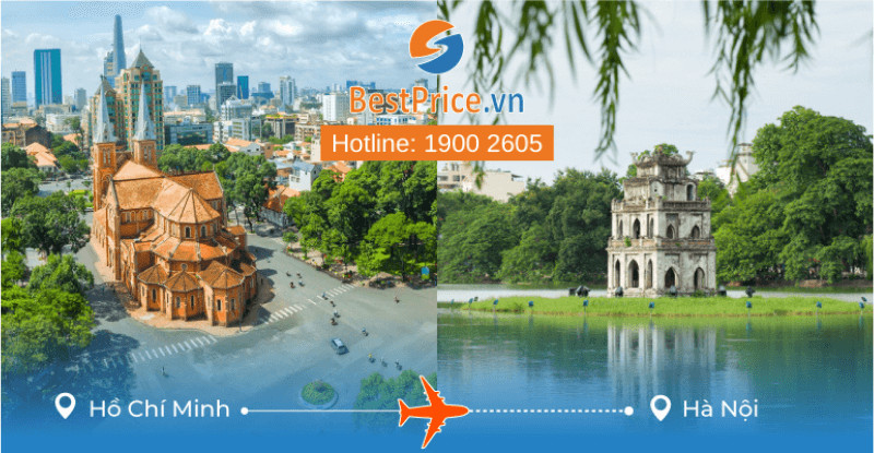 Máy bay cất cánh, biểu tượng cho đường bay từ TPHCM đến Hà Nội