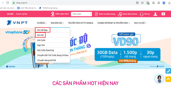 Mua SIM chính chủ online qua website chính thức