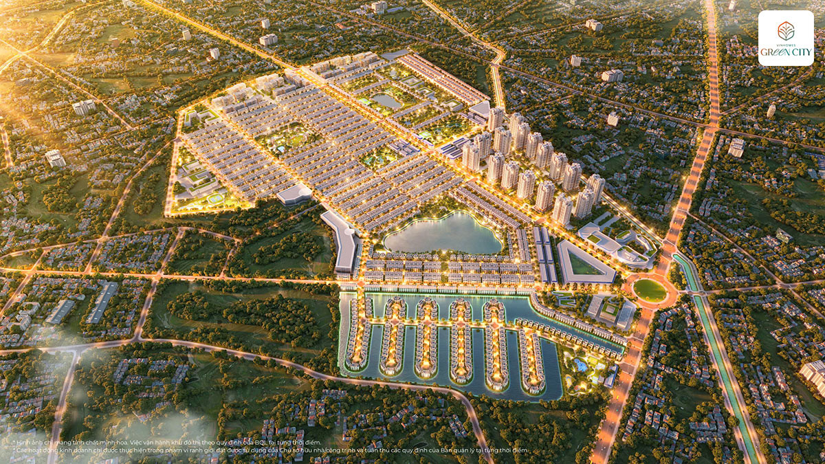 Các Dự Án Của Vinhomes Sắp Triển Khai 2025: Cơ Hội Đầu Tư Vàng Phối cảnh tổng thể dự án Vinhomes Green City Hậu Nghĩa Long An với không gian xanh và tiện ích hiện đại.