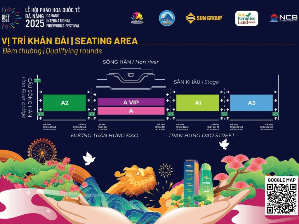 Sơ đồ khu vực tổ chức Lễ hội Pháo hoa Quốc tế Đà Nẵng