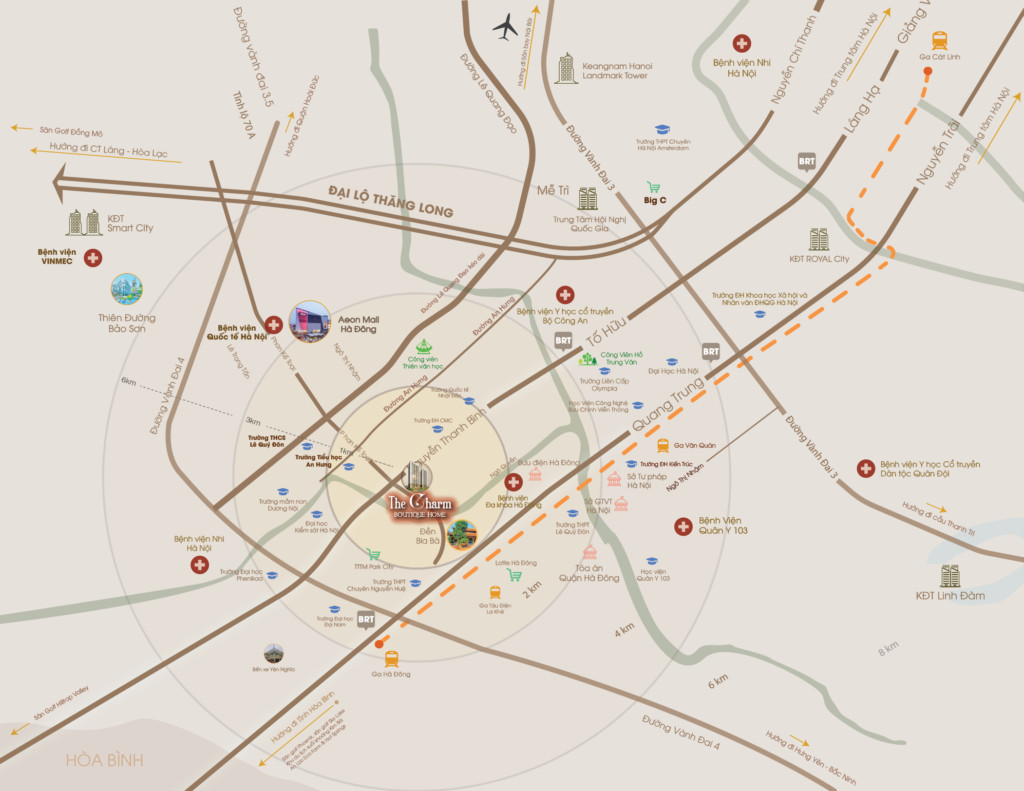 Sơ đồ vị trí và kết nối giao thông của dự án The Charm An Hưng