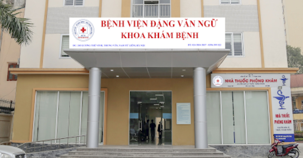 Toàn cảnh bên ngoài Bệnh viện Đặng Văn Ngữ, một địa chỉ hàng đầu để xét nghiệm ký sinh trùng ở Hà Nội