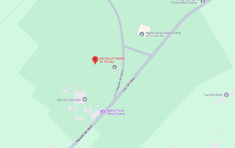 Vị trí mộ cô Sáu tại Nghĩa trang Hàng Dương Côn Đảo