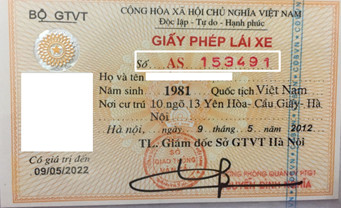 Vị trí số giấy phép lái xe trên thẻ GPLX PET