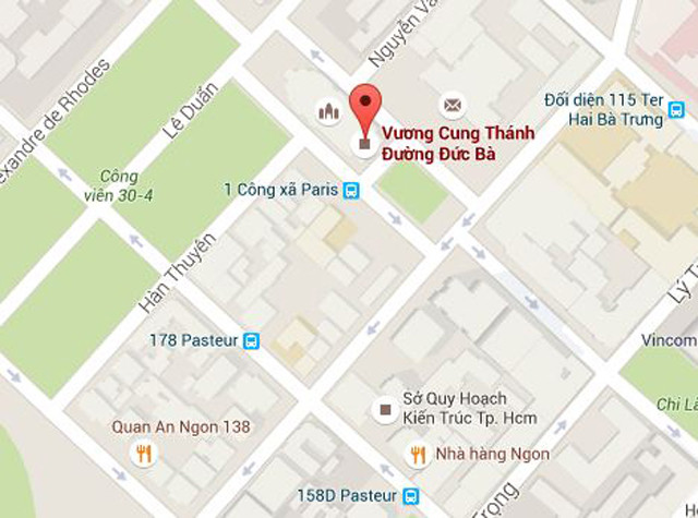 Vị trí trung tâm của Nhà thờ Đức Bà ở đâu tại Sài Gòn