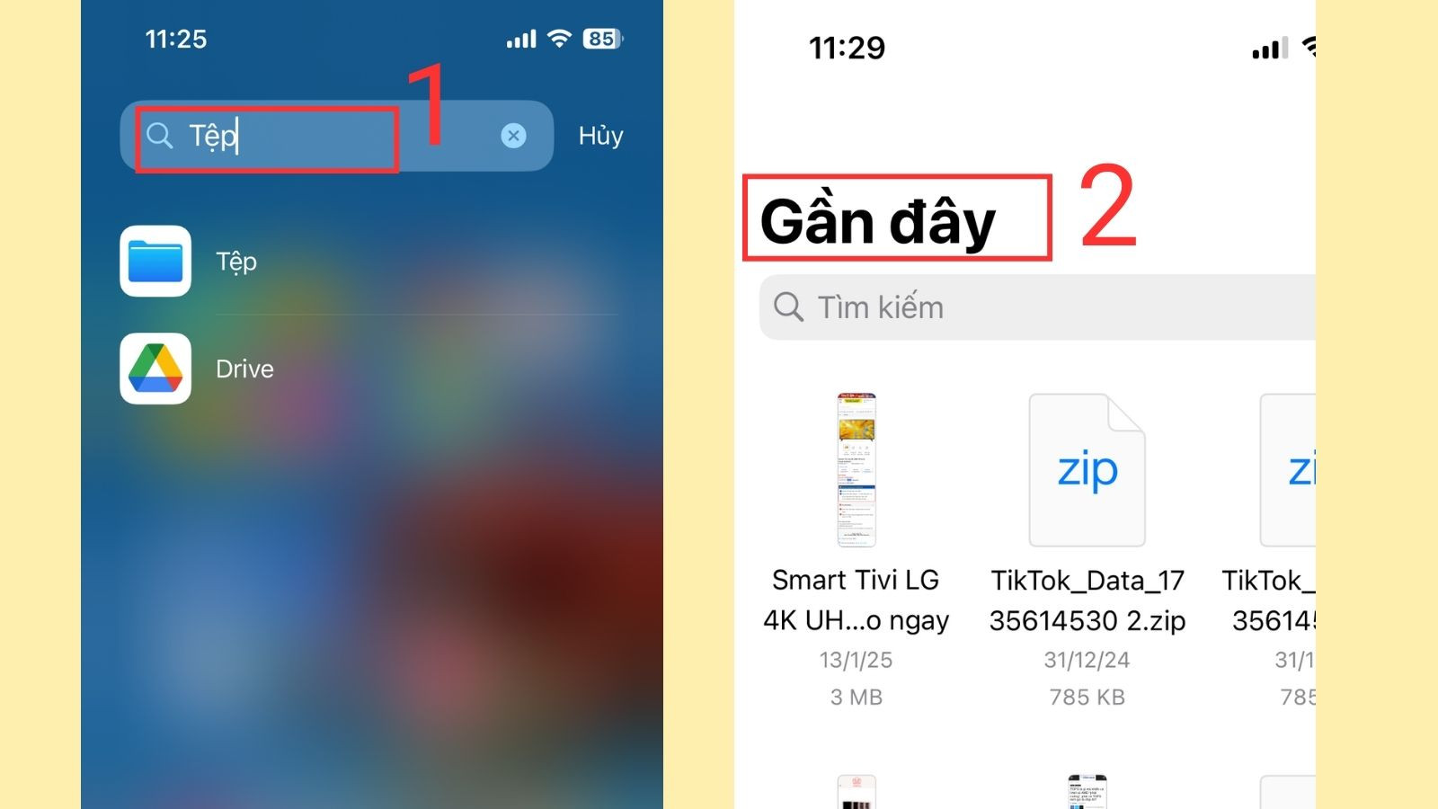 Ảnh minh họa giao diện ứng dụng Files trên iPhone