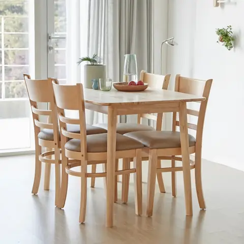 Bộ Bàn Ăn 4 Ghế Gỗ Tự Nhiên – Thiết Kế Bắc Âu, Hiện Đại & Tối Giản