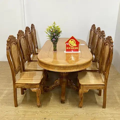 Bàn Ăn Căm Gõ Cổ Điển